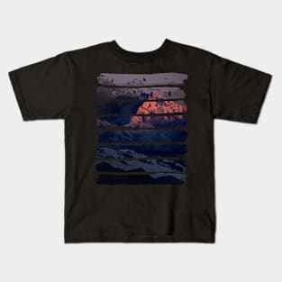 Mountain Range - Pink Sunset Kids T-Shirt